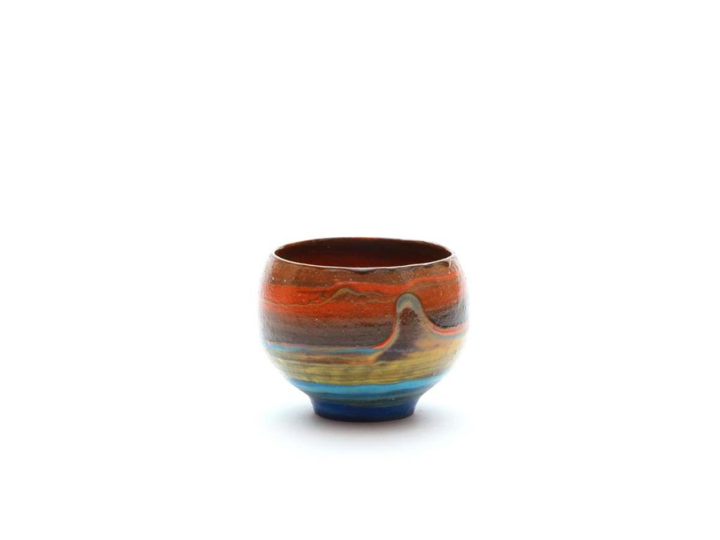 陶芸家中野拓がりゅうこつ座散開星団をモチーフに創作した器　彩泥 colored slip ware pottery ceramic art Carina Open cluster-inspired created by a ceramist Taku Nakano