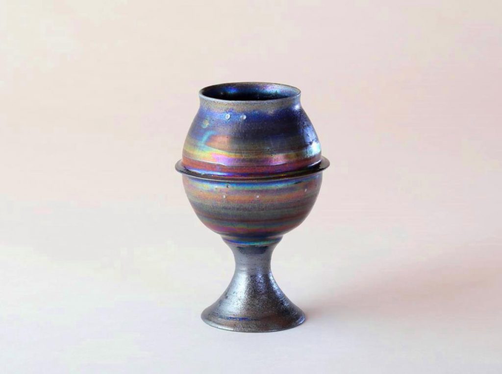 陶芸家中野拓が土星をモチーフに創作した器　彩泥ラスター colored slip ware luster pottery ceramic art Saturn-inspired created by a ceramist Taku Nakano