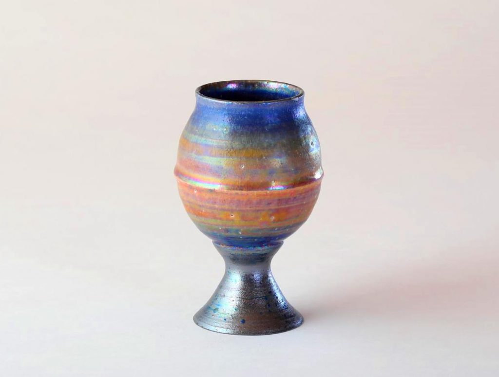 陶芸家中野拓が土星をモチーフに創作した器　彩泥ラスター colored slip ware luster pottery ceramic art Saturn-inspired created by a ceramist Taku Nakano